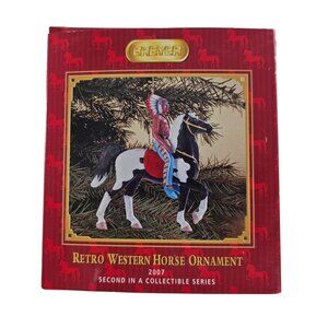 Breyer Retro Western Horse Ornament 700617 FURY PRANCER and Native American 2007